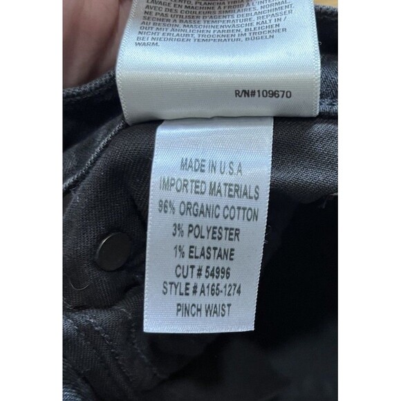 Agolde Black High Rise Pinch Waist Skinny Jeans Size 26 - Picture 8 of 11